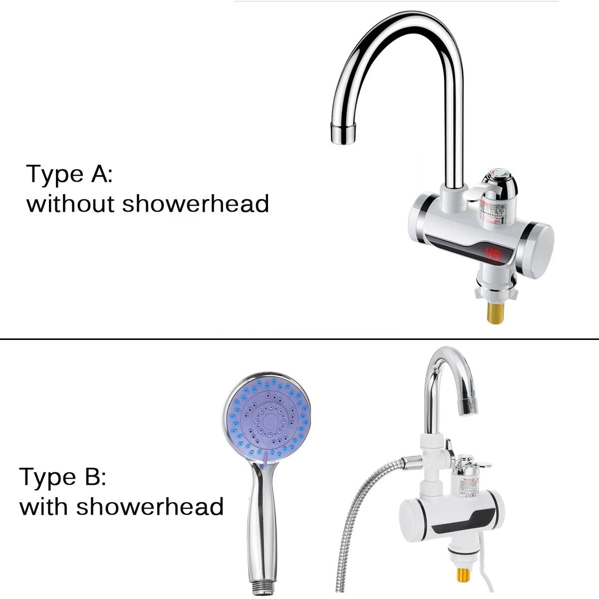Tankless Electric Hot Water Heater Faucet with LED Display for Instant Heating – Perfect for Kitchen and Bathroom Basins