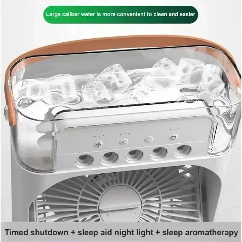 Portable Air Cooler and Humidifier with 500mL Water Tank – Quiet Mist Spray Fan for Home, Office, Car, Camping and Indoor Use (Random Color).